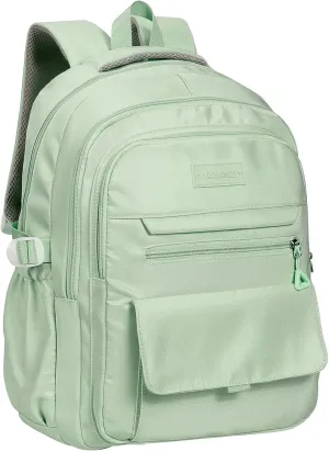 Phaoullzon Teen Girls School Backpack for Boys, College Aesthetic Laptop Bookbag for Women,Green