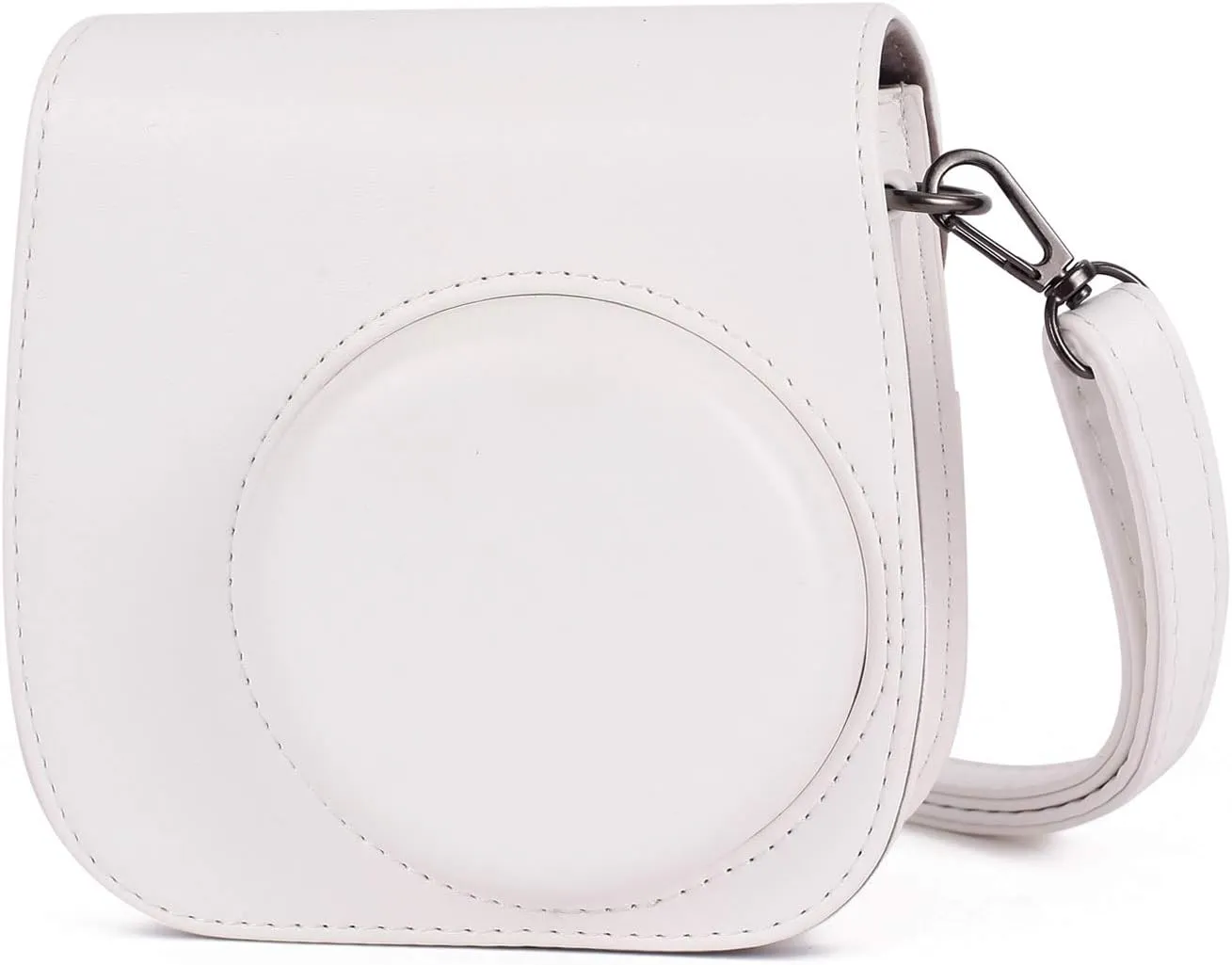 Phetium Instant Camera Case Compatible with Instax Mini 11/12,PU Leather Bag with Pocket and Adjustable Shoulder Strap (White)