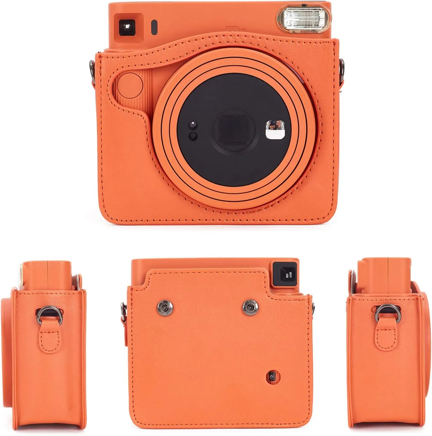 Phetium Protective Case for Fujifilm Instax Square SQ1 Instant Film Camera, Soft PU Leather Bag with Adjustable Shoulder Strap (Terracotta Orange)
