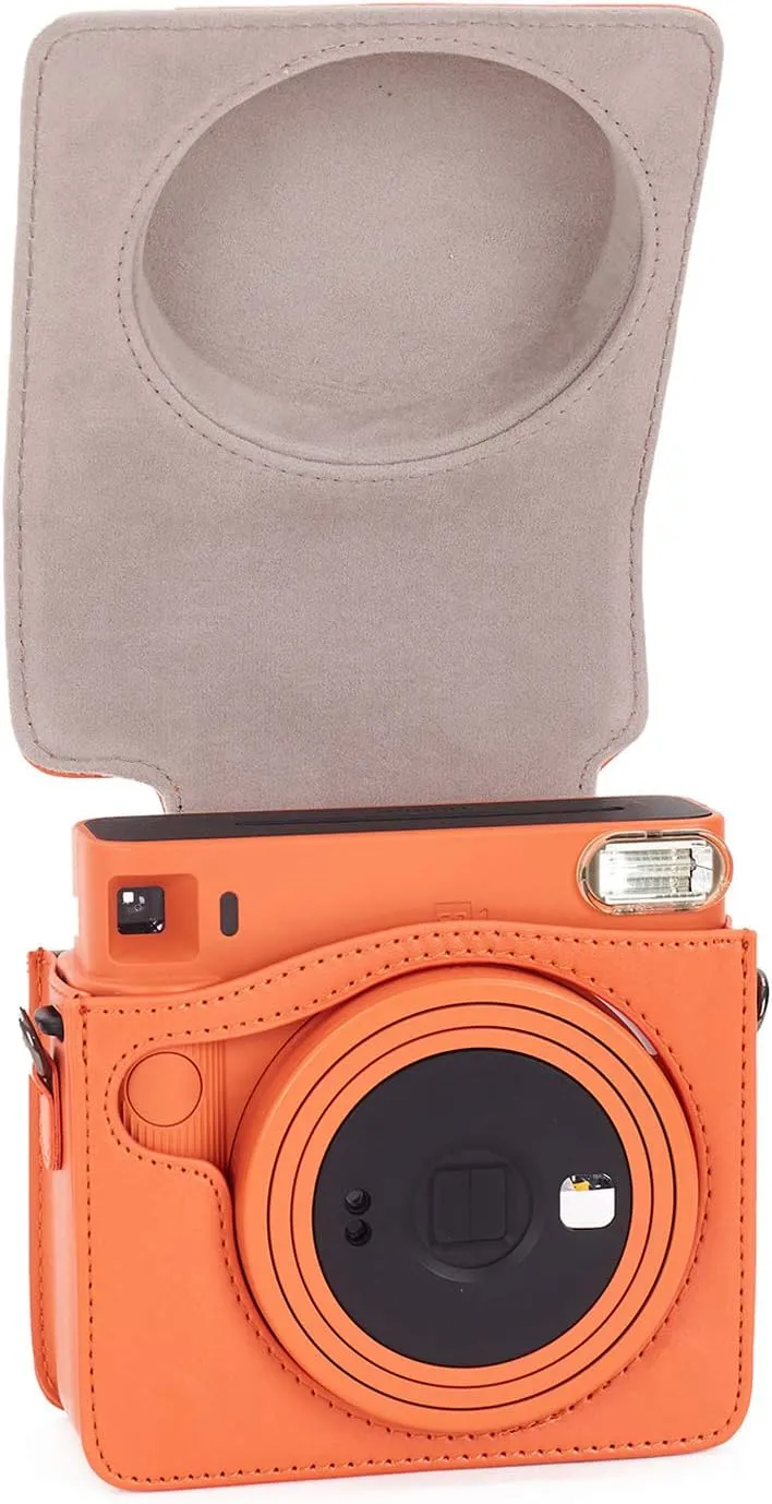 Phetium Protective Case for Fujifilm Instax Square SQ1 Instant Film Camera, Soft PU Leather Bag with Adjustable Shoulder Strap (Terracotta Orange)