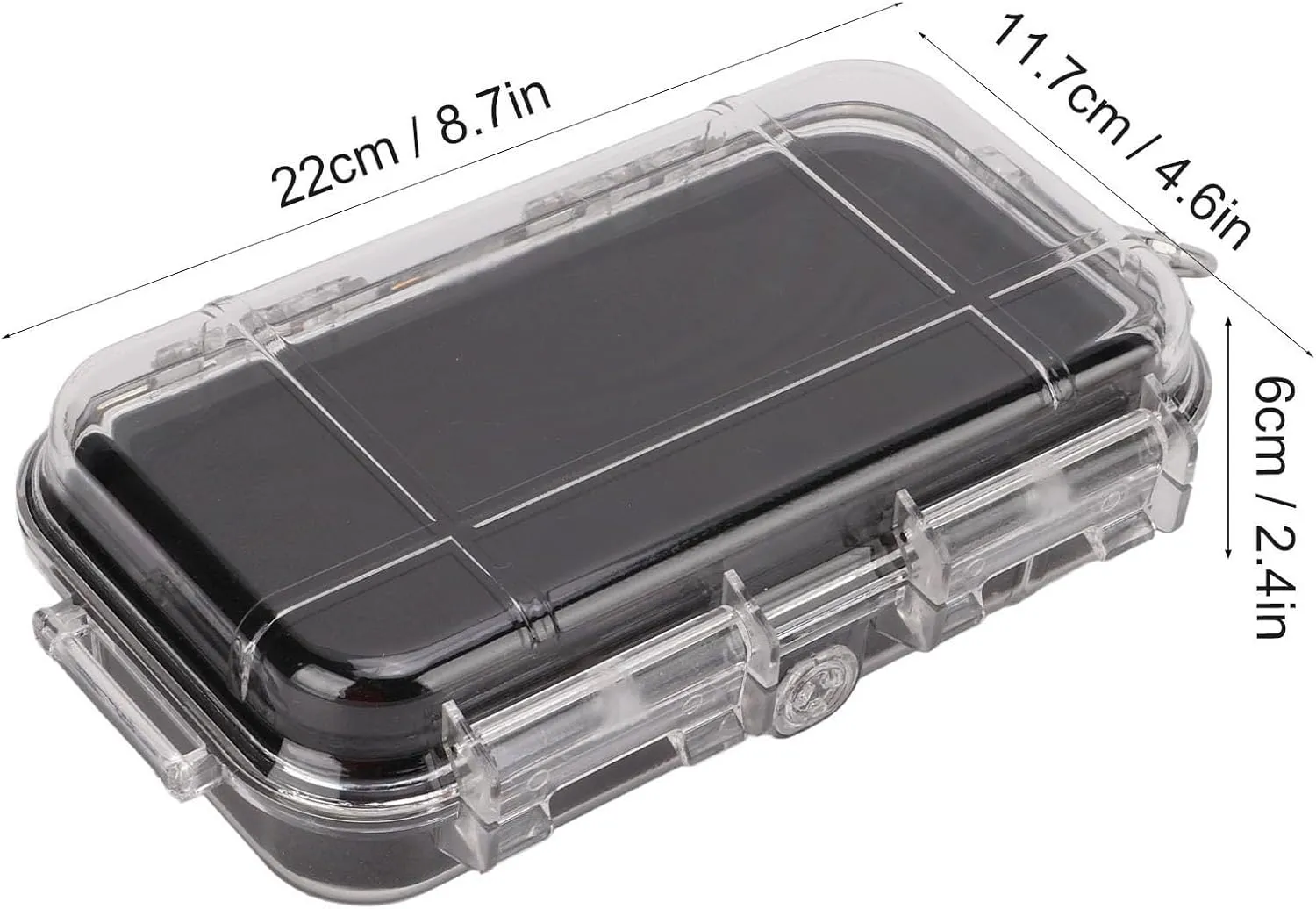Pilipane Plastic Shockproof Box with Shock Absorption Liner Outdoor Airtight Case Transparent ABS Engineering Hard Plastic for Camping Hiking Boating Fishing Tubing Swimming Kite