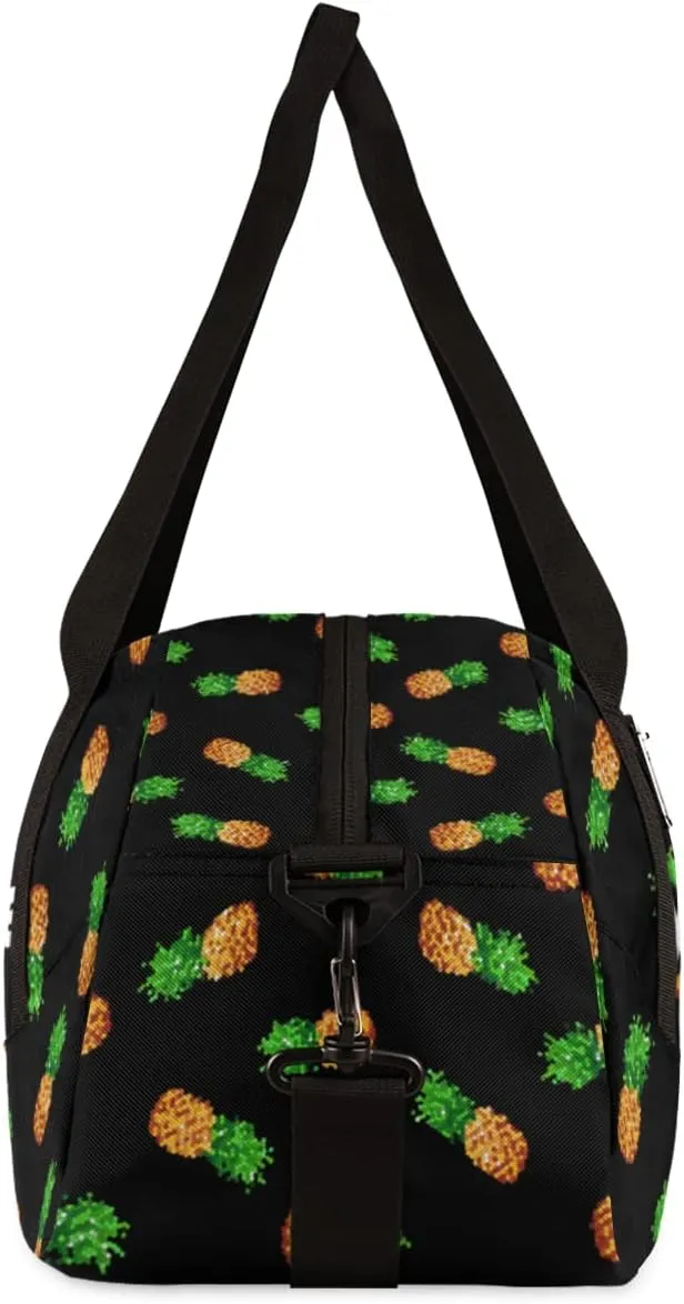 Pineapple Personalized Kids Duffel Bag for Girls Boys, Pineapple Debris Custom Name Dance Bag Overnight Small Duffel Bag Carry On Weekend Sports Travel Bag for School Practice Gymnastics Ballet
