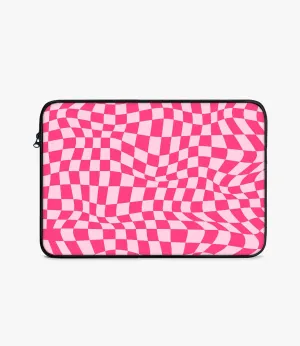 Pink Checkered Laptop Sleeve