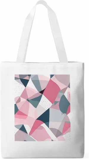Pink Grey Abstract Geometric Canvas Tote Bag, Aesthetic Canvas Tote Handbags for Women Shoulder Bag