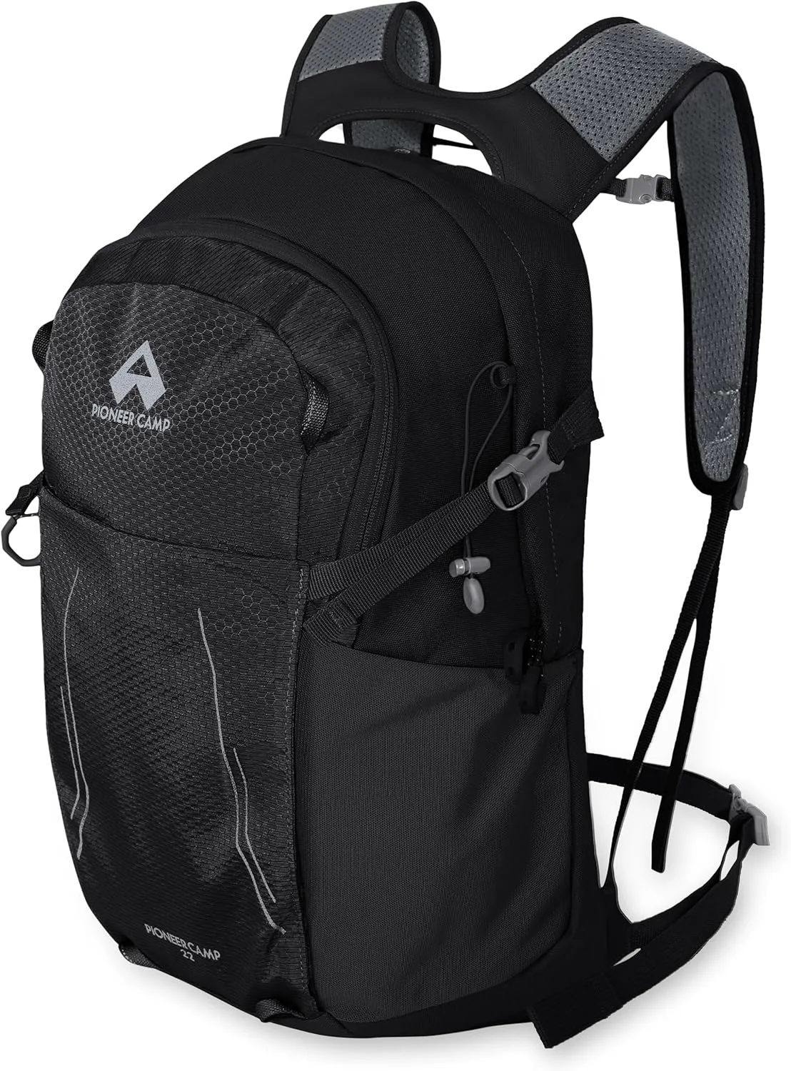 Pioneer Camp Hiking Backpack 22L Small Hiking Hydration Gear Lightweight Camping Backpack Travel Daypack for Women Men Outdoor Bag for Biking Climbing(Black;22L)