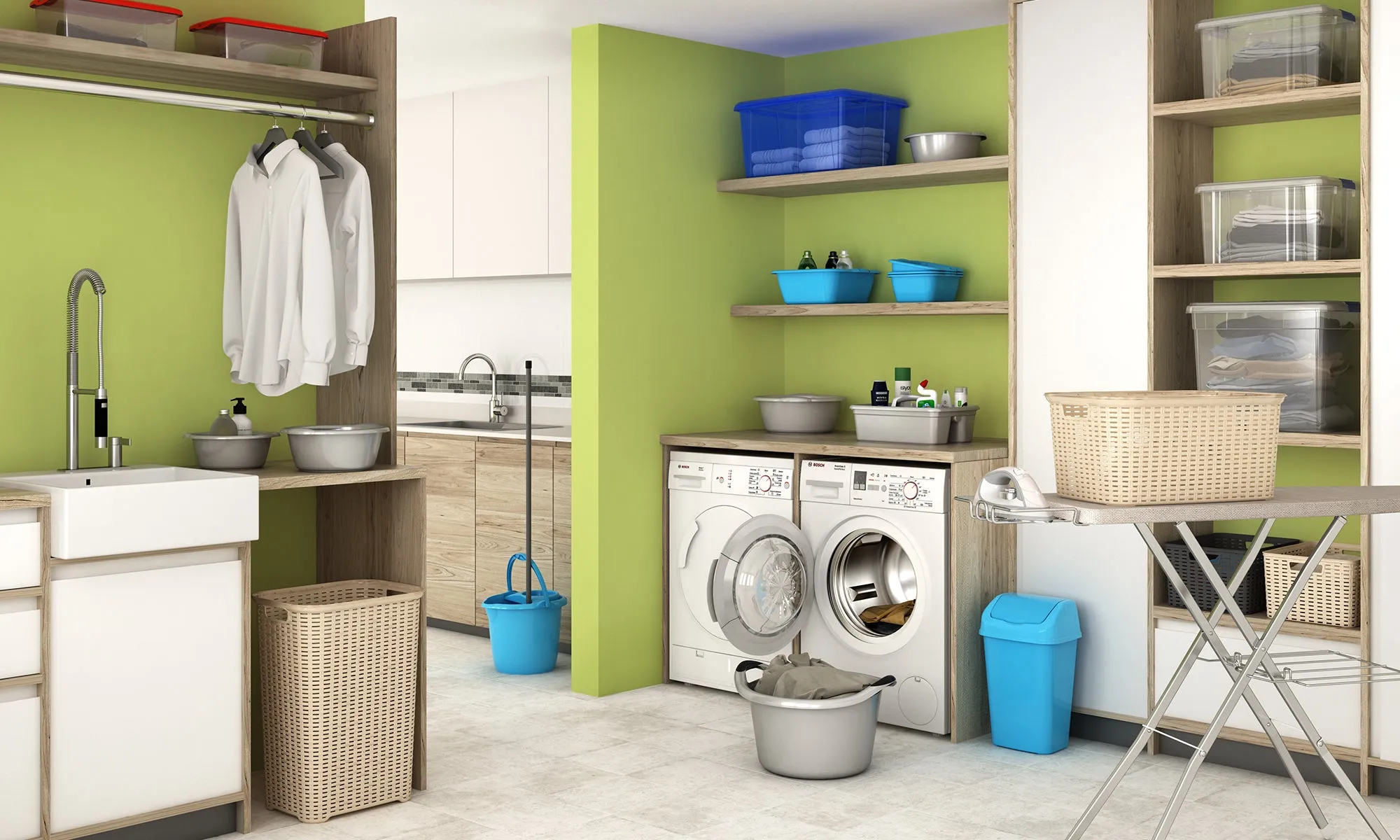 Plastic Forte Rattan Laundry Basket, 35L - Available in different colors