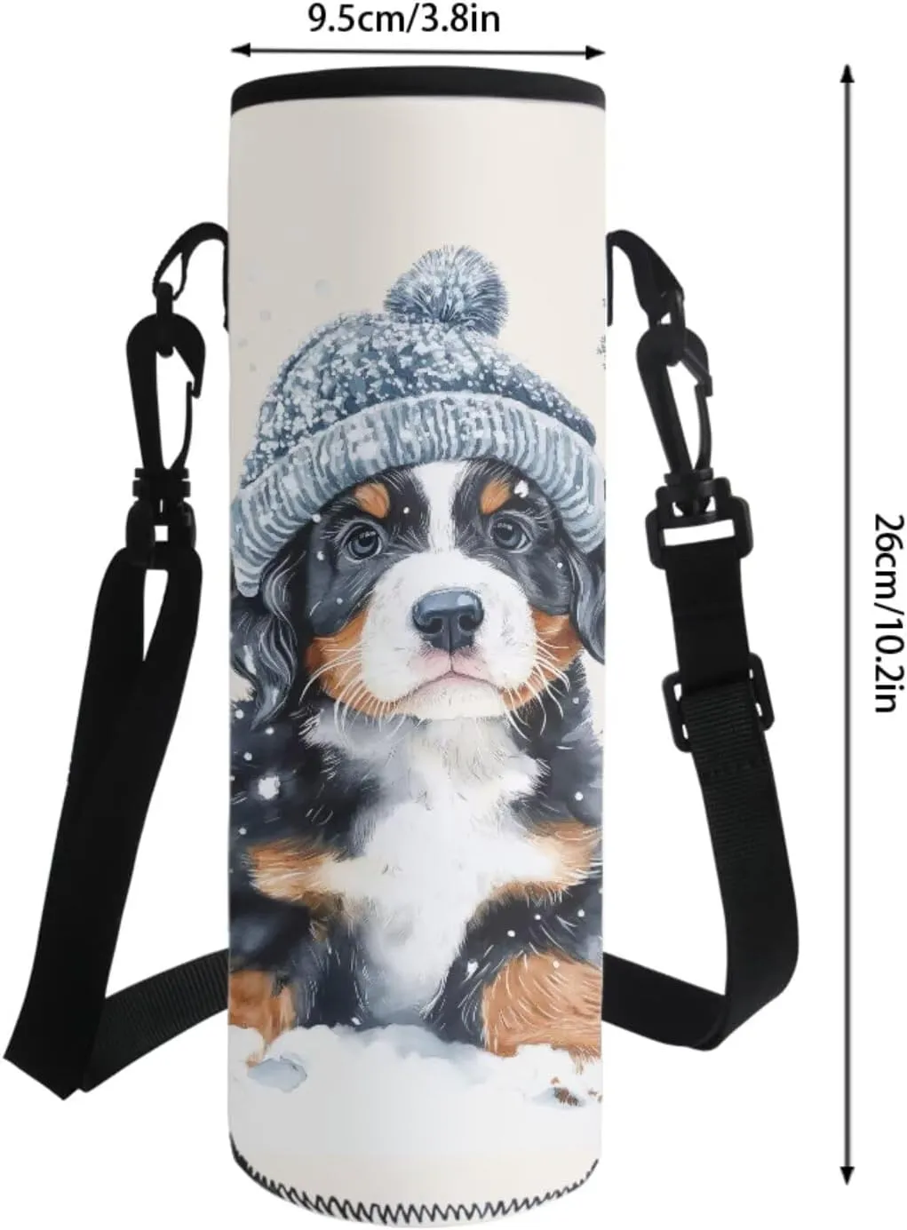 Poceacles 4 Pieces School Backpack Set with Stylish Rucksack Portable Insulated Lunch Bag Pencil Case Water Bottle Pouch, Comfortable Lightweight School Rucksack, Bernese Mountain Dog Creamy White