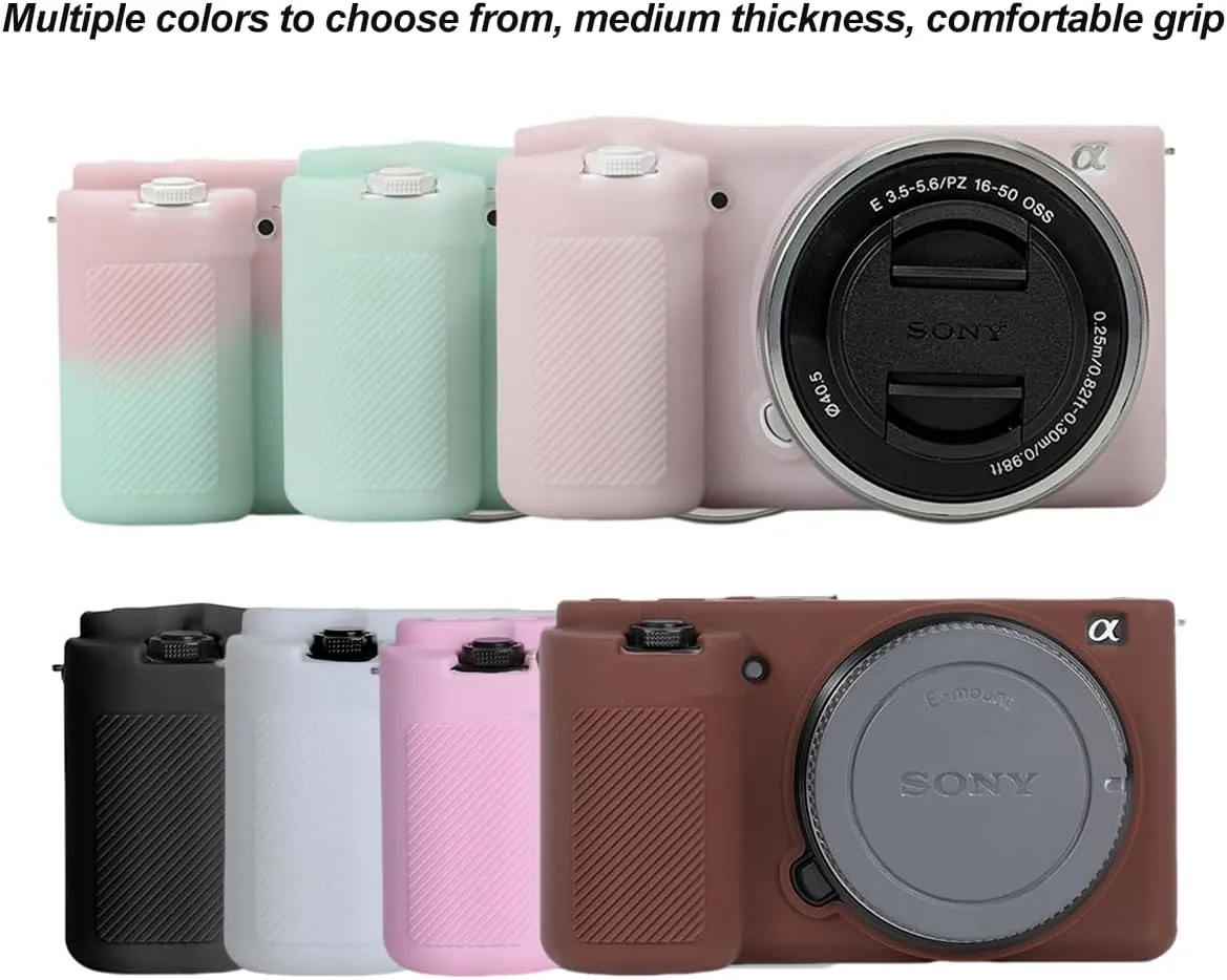 Pocoukate Case for Sony ZV-E10 Vlog Camera, Soft Silicone Protective Cover Skin with ZVE10 Screen Protector Accessories for Sony Alpha ZVE10 / ILCZV-E10L Camera Silicone Case - Jelly-Pink