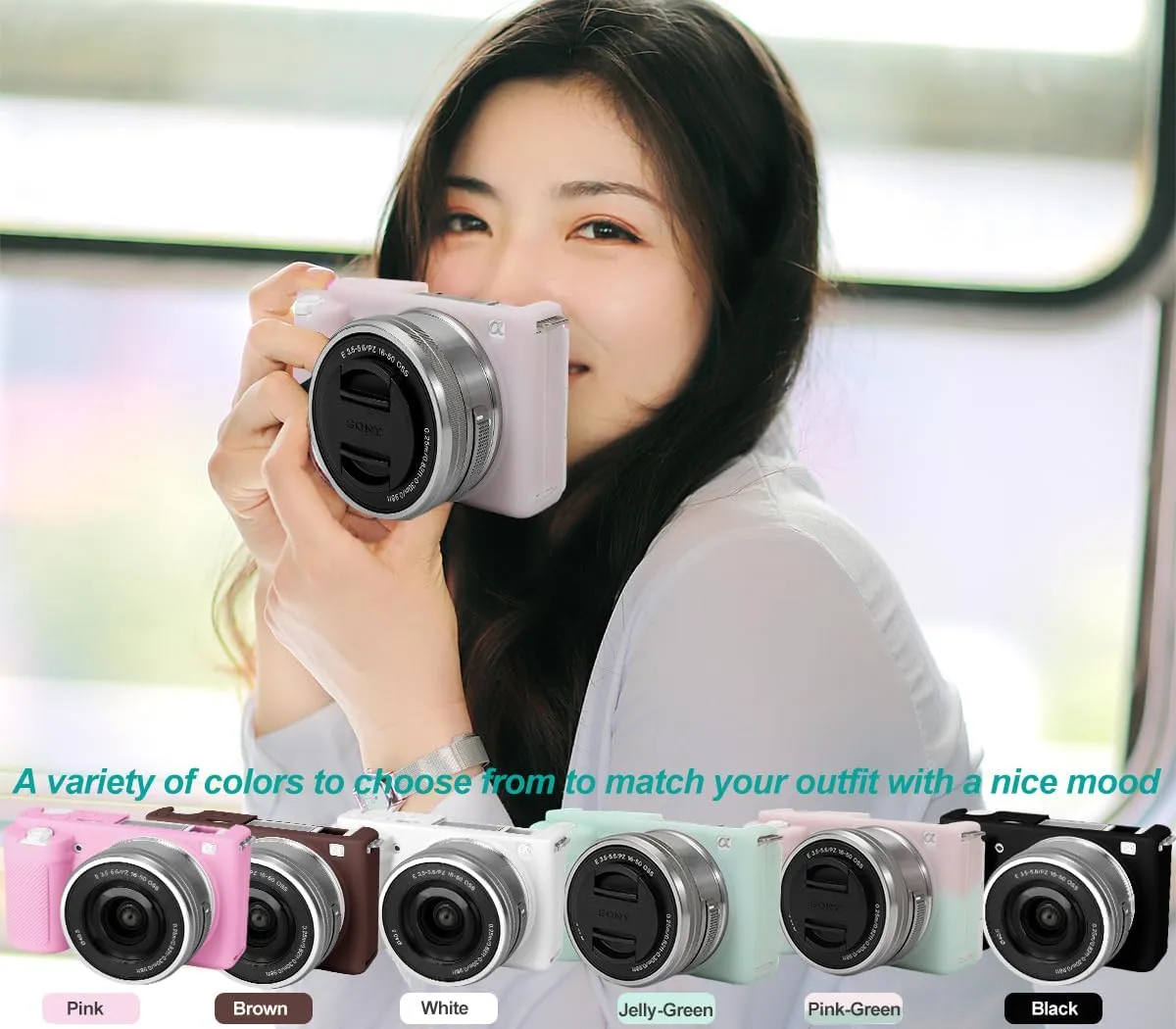 Pocoukate Case for Sony ZV-E10 Vlog Camera, Soft Silicone Protective Cover Skin with ZVE10 Screen Protector Accessories for Sony Alpha ZVE10 / ILCZV-E10L Camera Silicone Case - Jelly-Pink