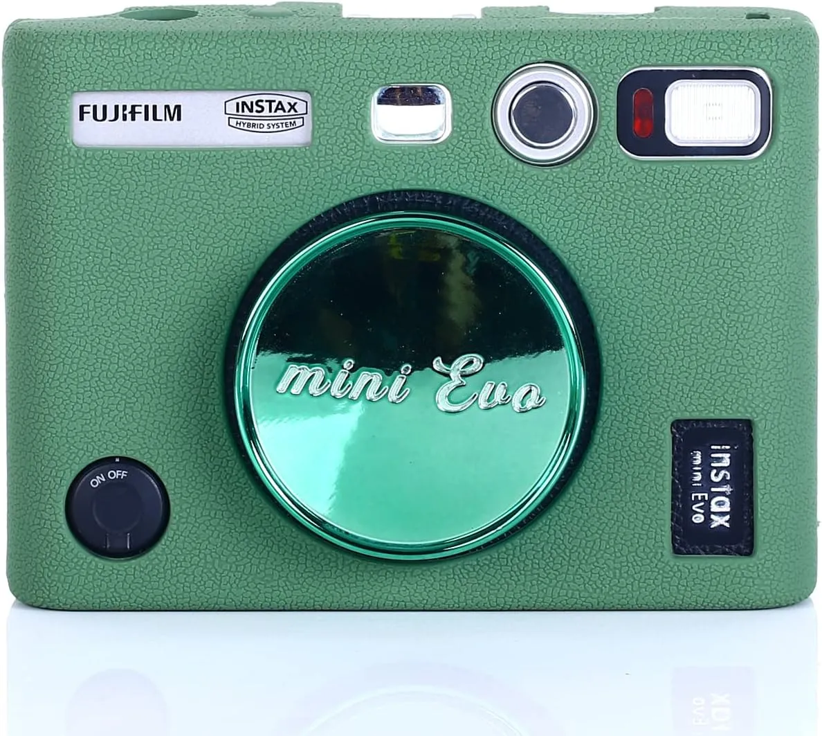 Pocoukate Protective Case for Instax Mini EVO, Soft Silicone Cover Bag with Screen Protector for Fujifilm Instax Mini EVO Instant Camera - Green