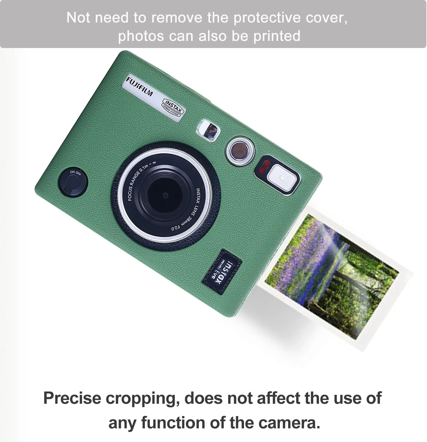 Pocoukate Protective Case for Instax Mini EVO, Soft Silicone Cover Bag with Screen Protector for Fujifilm Instax Mini EVO Instant Camera - Green