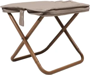 Portable Folding Camping Stool Lightweight Khaki Step Stool Zipper Bag for BBQ Fishing Sports Events and Picnics Oxford Material -Skid Design Easy to Carry