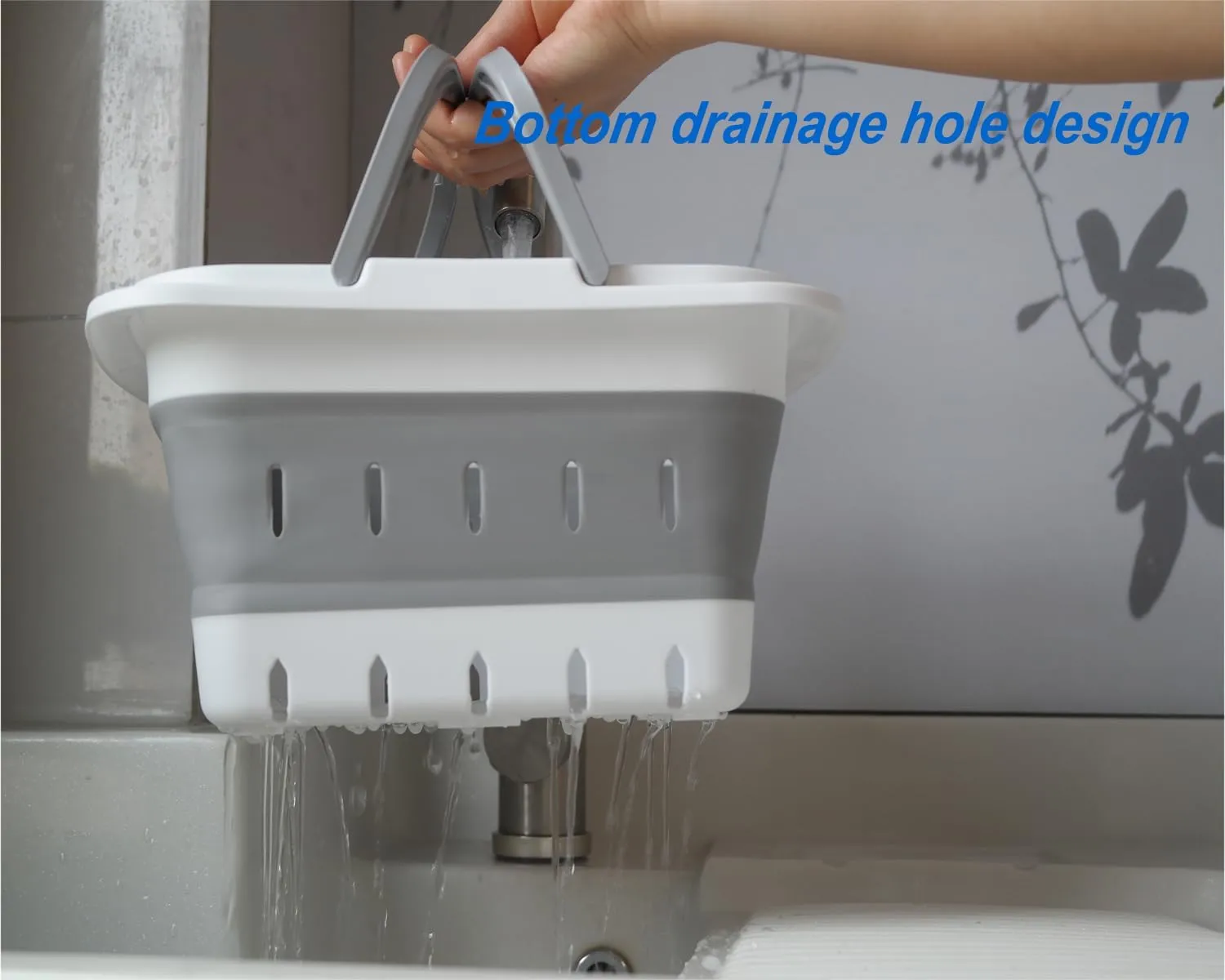 Portable Folding Plastic Bath Caddy with Handle, Perforated, Travel Bathroom Organizer for Bedroom, Bathroom, Shower, Dorm Room, Camping and RV Use (Orange, 2 pack)
