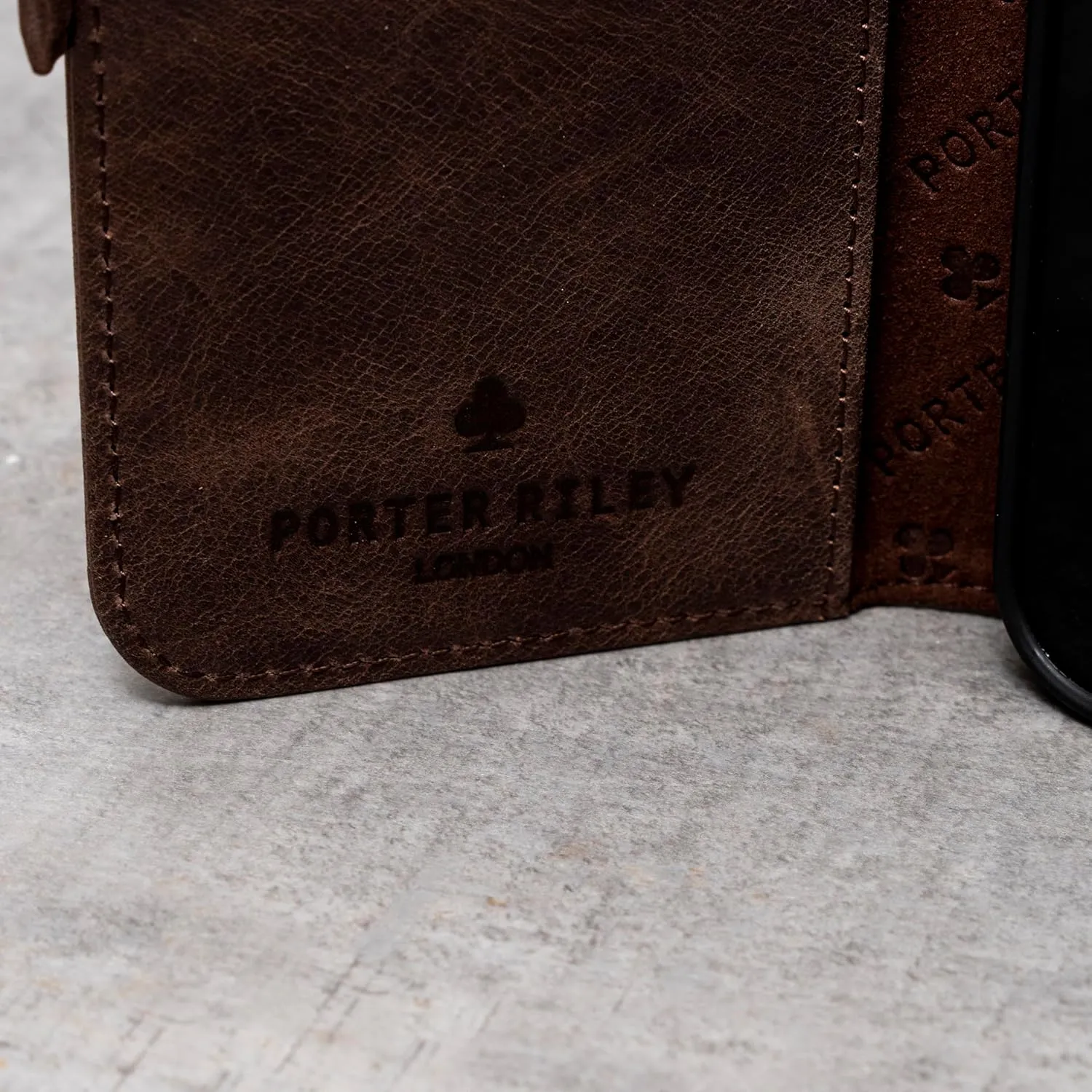 Porter Riley - Leather Case for Samsung Galaxy S24 Plus. Premium Genuine Leather Stand Case/Wallet/Cover (Chocolate Brown)