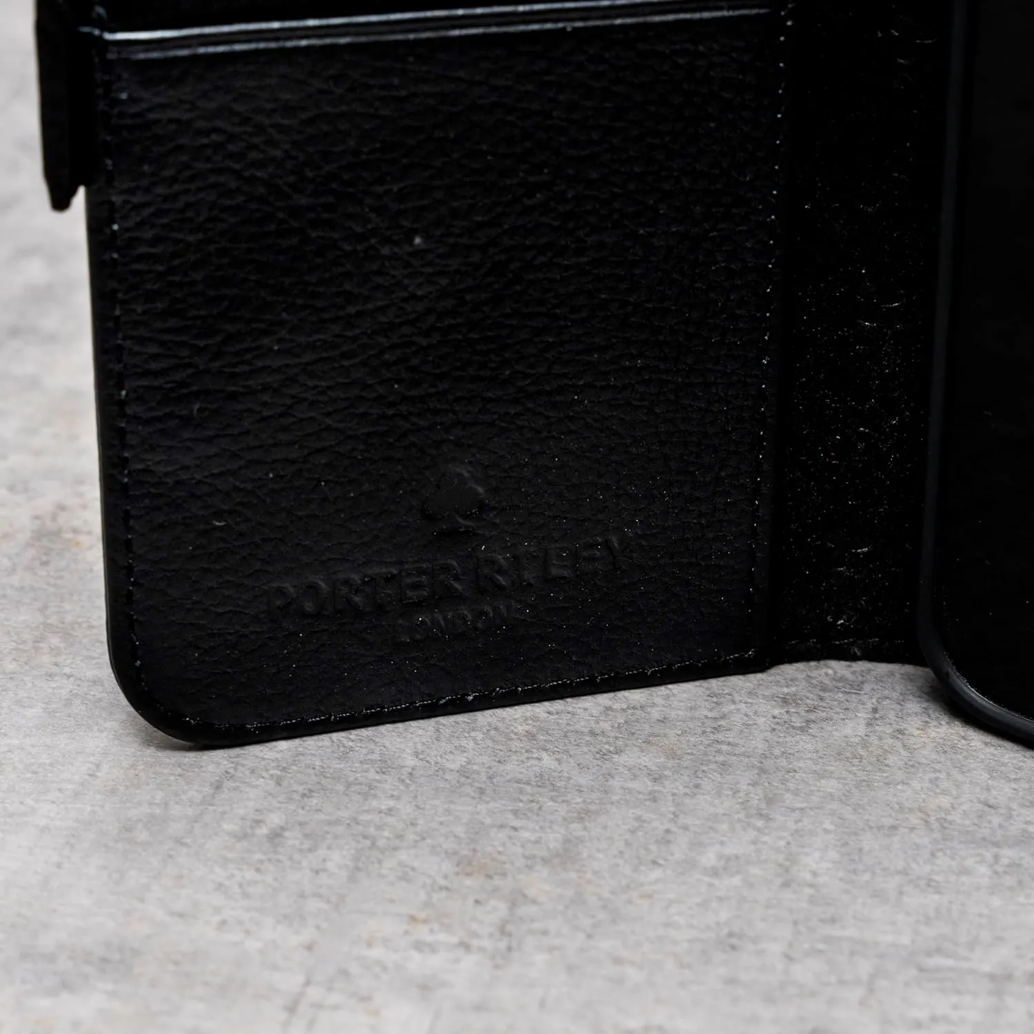 Porter Riley - Leather Case for Samsung Galaxy S24 Plus. Premium Genuine Leather Stand Case/Wallet/Cover (Pure Black)