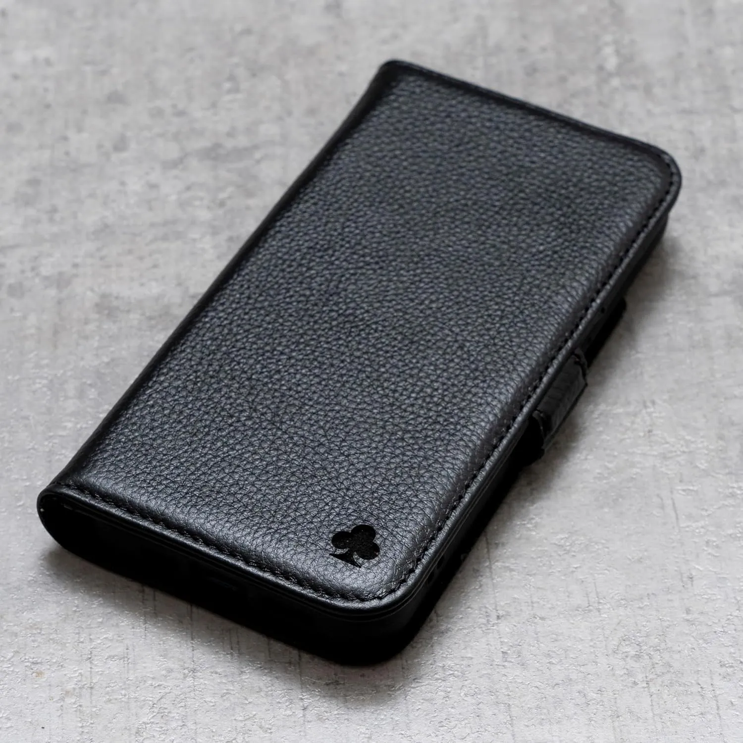 Porter Riley - Leather Case for Samsung Galaxy S24 Plus. Premium Genuine Leather Stand Case/Wallet/Cover (Pure Black)