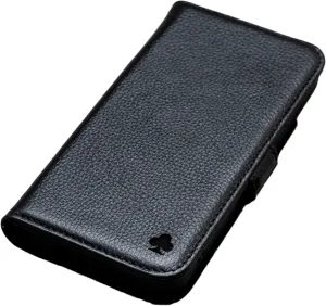 Porter Riley - Leather Case for Samsung Galaxy S24 Plus. Premium Genuine Leather Stand Case/Wallet/Cover (Pure Black)