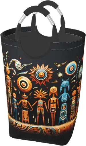 Primitive Totem Square Storage Bag, Foldable 50L Dirty Clothes Laundry Basket, Suitable for Laundry Room, Dormitory, Bedroom Storage Basket