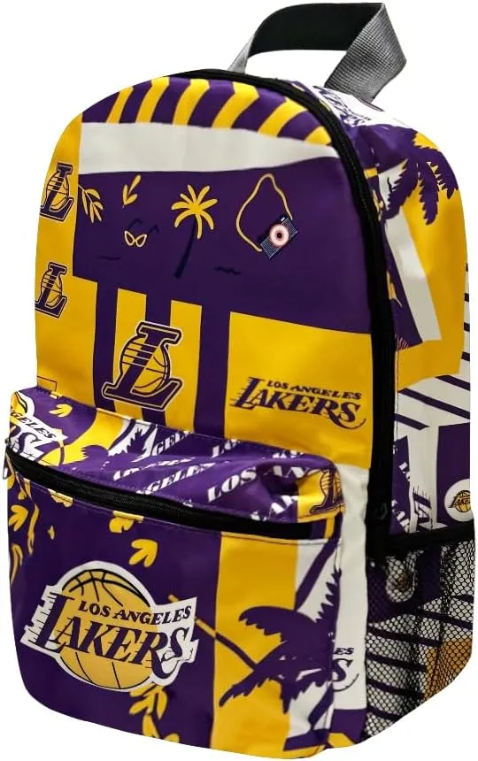 Pro Specialties Group Los angeles Lakers basketball travel backpack, hiking, gym Backpack durable bag designed for men and women. Ideal for Adults, extra-large & waterproof use for various activities