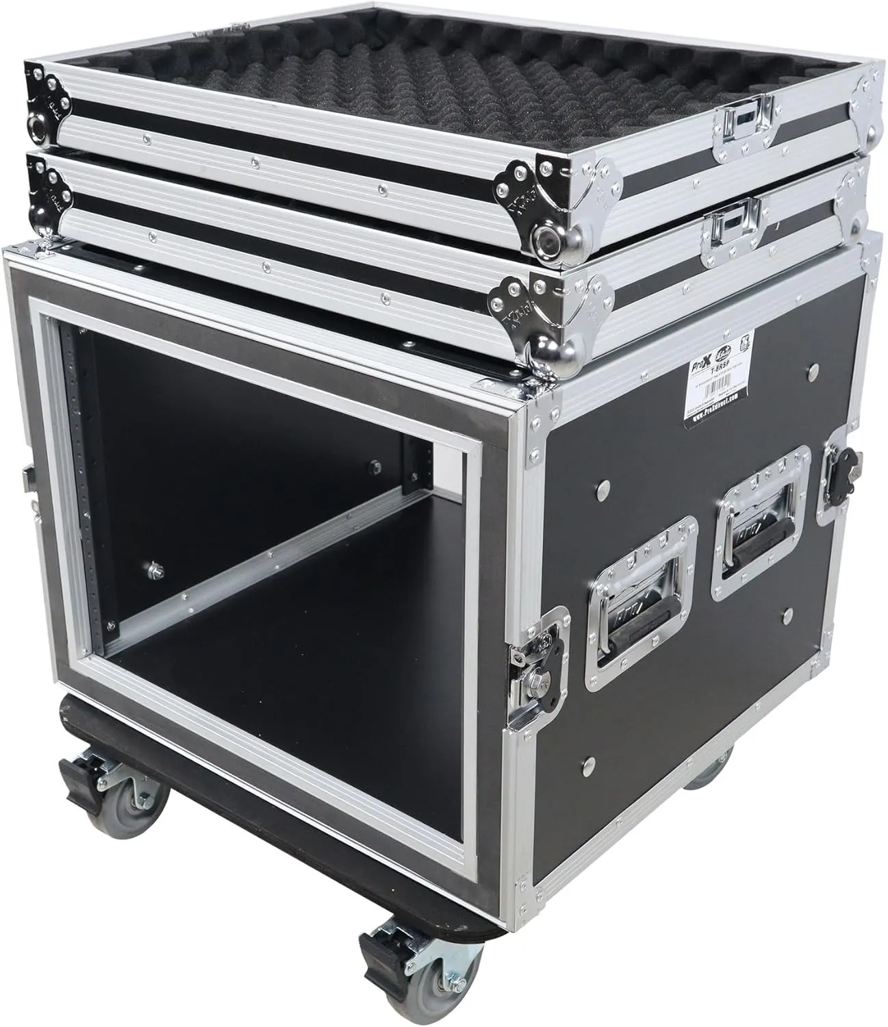 ProX T-8RSP 8U ATA Shockproof Flight Road Case for Amplifier Rack Mount Module, 20" Rail Depth