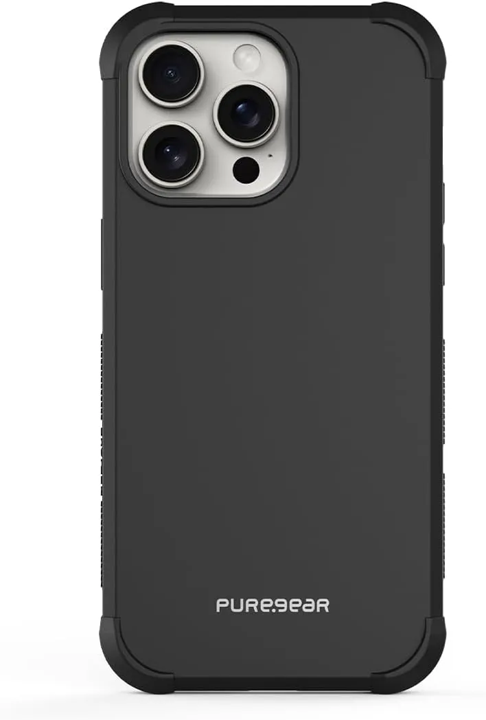 PureGear DualTek Case for Apple iPhone 15 Pro Max (2023) 6.7", Military Tested and Approved Protection, Heavy-Duty Durable Protective iPhone 15 Pro Max Case, Drop Test Certification of 20 ft (Black)