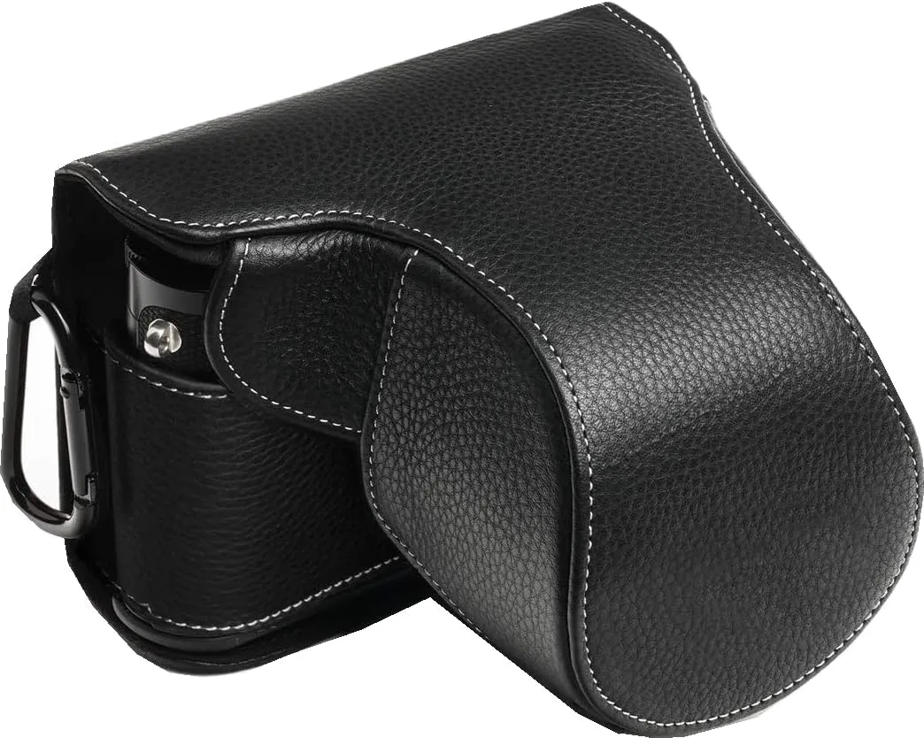 Q3 Case, Handmade Genuine Real Leather Full Camera Case Bag Cover for Leica Q3 Bottom Opening Version (Black)