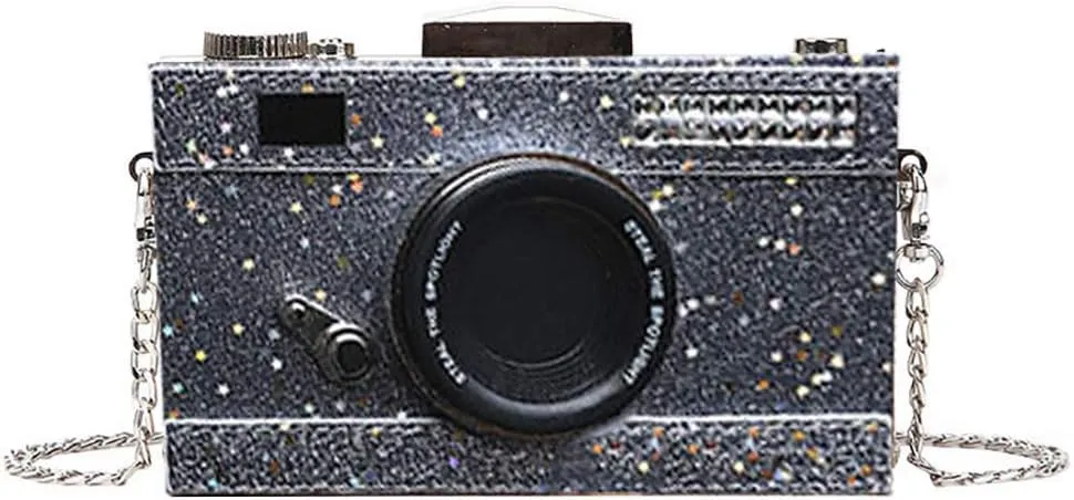 QZUnique Camera Shoulder Bag Snapshot PU Leather Crossbody Bag Vintage Novelty Cute Handbag Purse