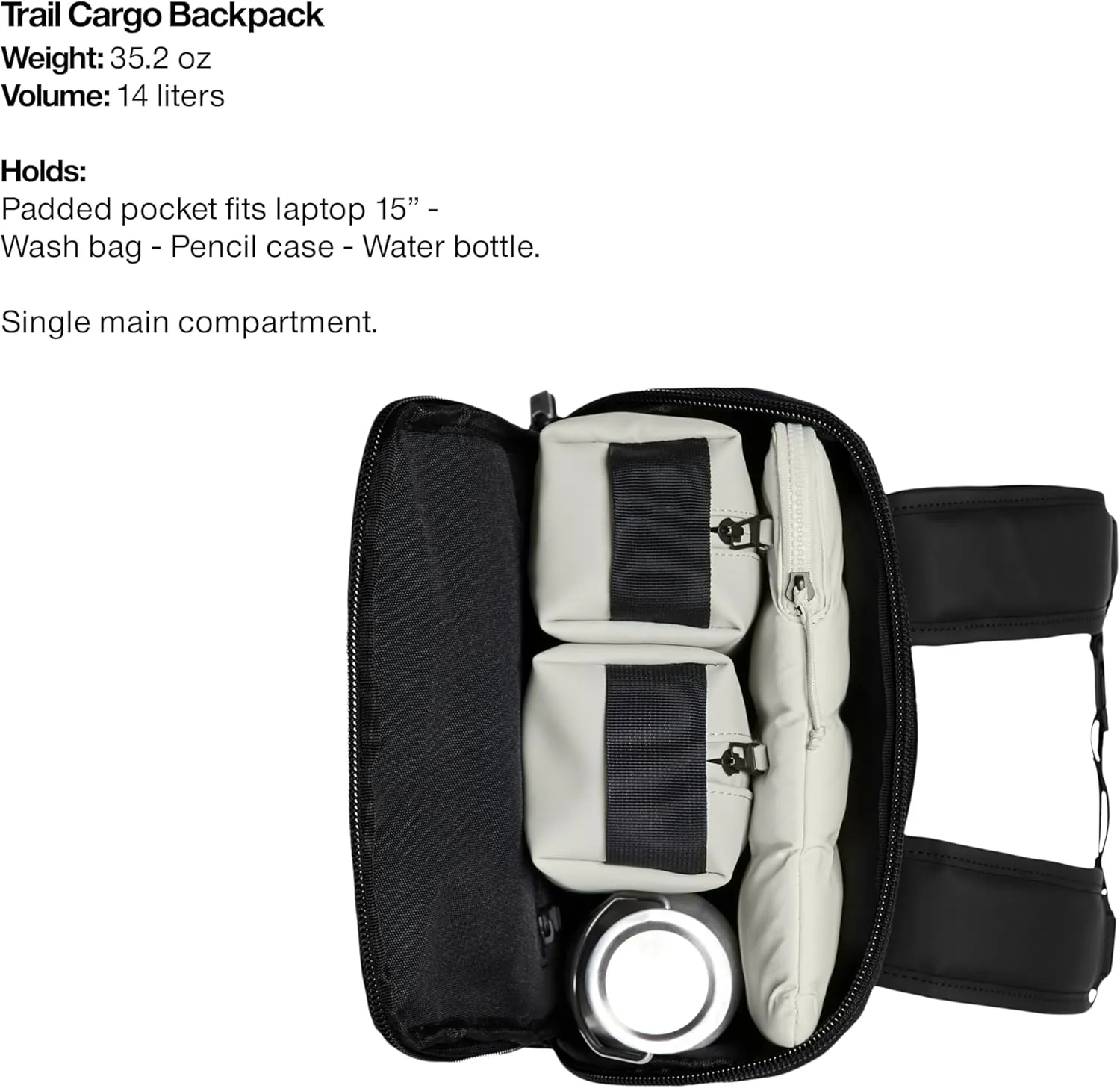 RAINS Trail Cargo Waterproof Casual Daypack Backpack (Black)