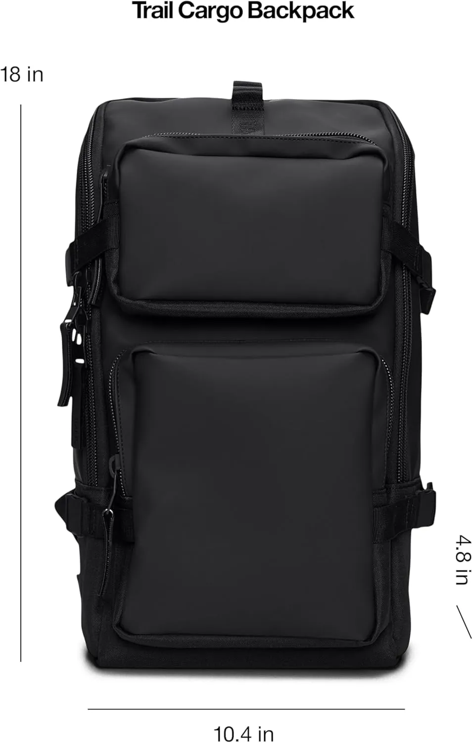 RAINS Trail Cargo Waterproof Casual Daypack Backpack (Black)
