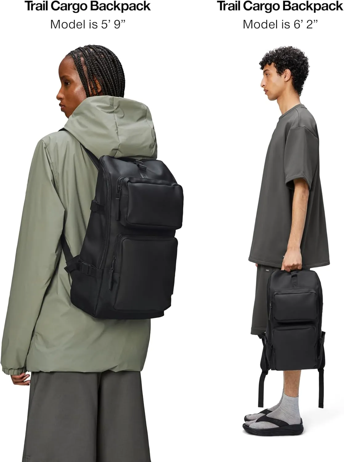 RAINS Trail Cargo Waterproof Casual Daypack Backpack (Black)