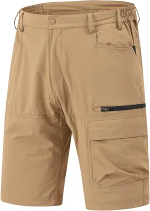 Rdruko Men's Golf Shorts Stretch 9" Quick Dry Lightweight Cargo Hiking Work Outdoor Casual Shorts 5 Pockets