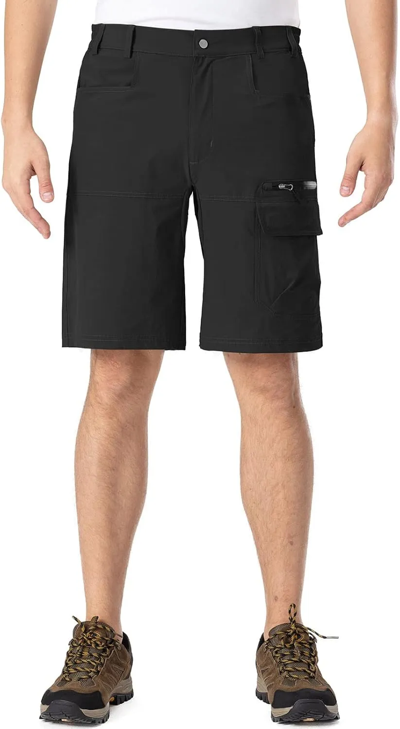 Rdruko Men's Golf Shorts Stretch 9" Quick Dry Lightweight Cargo Hiking Work Outdoor Casual Shorts 5 Pockets