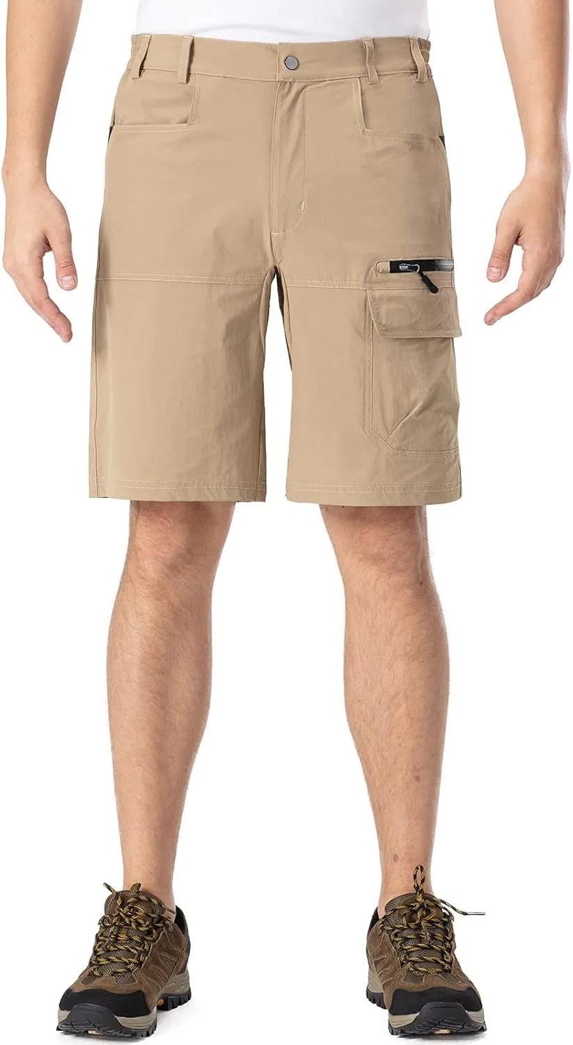 Rdruko Men's Golf Shorts Stretch 9" Quick Dry Lightweight Cargo Hiking Work Outdoor Casual Shorts 5 Pockets