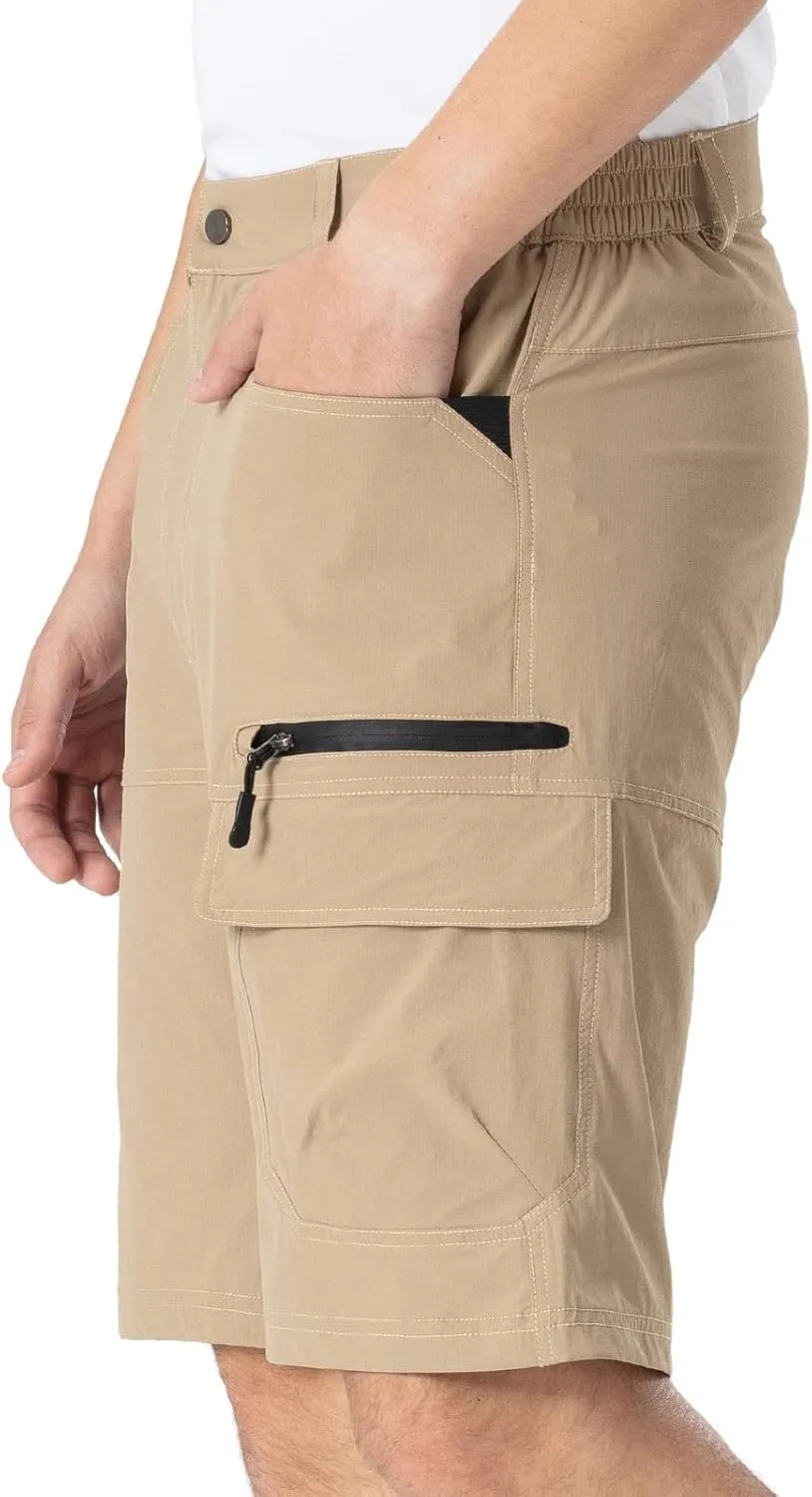 Rdruko Men's Golf Shorts Stretch 9" Quick Dry Lightweight Cargo Hiking Work Outdoor Casual Shorts 5 Pockets