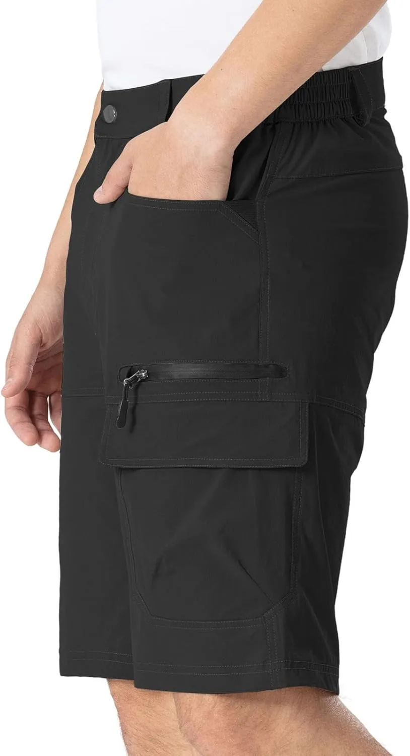 Rdruko Men's Golf Shorts Stretch 9" Quick Dry Lightweight Cargo Hiking Work Outdoor Casual Shorts 5 Pockets
