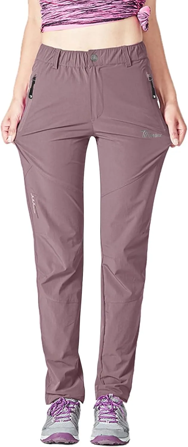 Rdruko Women's Hiking Pants Lightweight Quick Dry Water Resistant Outdoor Travel Fishing Pants with Pockets