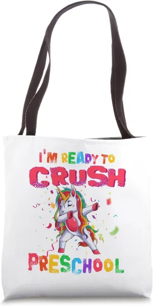 Ready To Crush Preschool Dabbing Unicorn Back to School Tote Bag