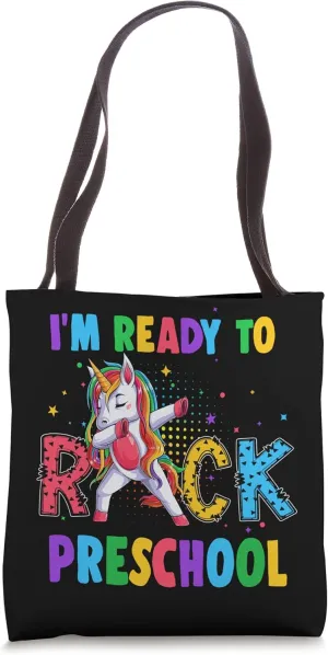 Ready To Rock Preschool Dabbing Unicorn Back To School Tote Bag