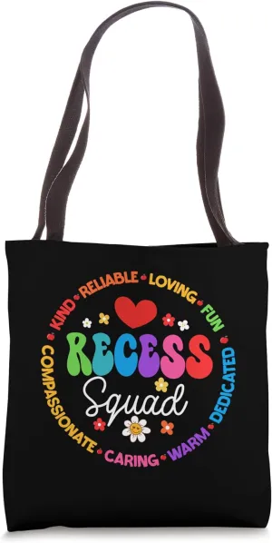 Recess Squad Crew Teachers Students Monitor Back to School Tote Bag