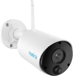 REOLINK 2K Security Camera Wireless Outdoor, 3MP Solar/Battery Powered Cameras for Home Security, Infrared Night Vision, 2.4GHz WiFi, Local Storage, AI Detection, No Subscription, Argus Eco-White