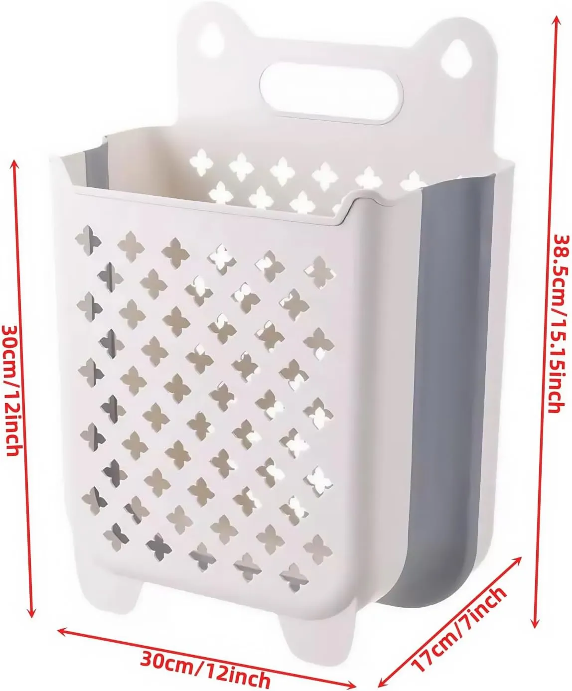 Resin Shelf Basket Accessory,12“ x 7” x 15.1,Wall Hanging Laundry Basket,Hanging Plastic Basket with EZ Bolt Assembly for Suncast Select Outdoor Shed Models (Grey)