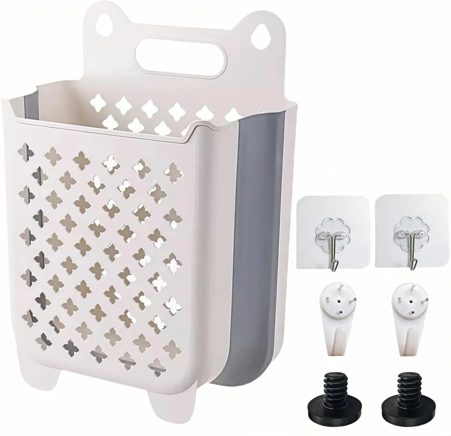 Resin Shelf Basket Accessory,12“ x 7” x 15.1,Wall Hanging Laundry Basket,Hanging Plastic Basket with EZ Bolt Assembly for Suncast Select Outdoor Shed Models (Grey)