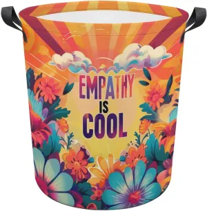 Retro Flowers Cloud Empathy Large Laundry Basket Laundry Hamper Bag Washing Bin Collapsible Tall With Handles Travel Bathroom College