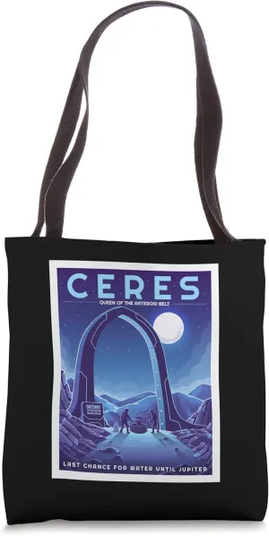 Retro Space Tourism Ceres Queen of the Asteroid Belt Tote Bag