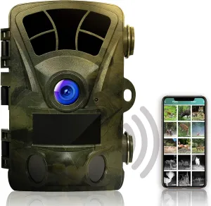 REXING Woodlens H2-4K Wi-Fi Trail Camera, 20MP CMOS Motion Sensor with Ultra Night Vision Distance, 512GB, AV Output 12 Month Standby Surveillance Cam for Hunting Games and Wildlife Monitoring (H2)