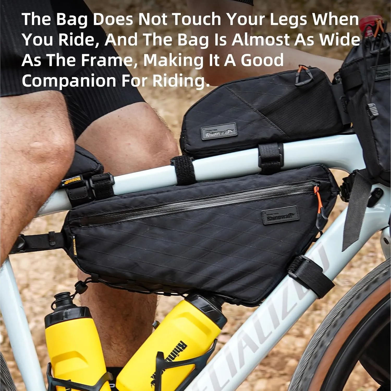 Rhinowalk Bike Frame Bag Bicycle Triangle Bag Under Top Tube Bag Front Storage Pouch Bicycle Touring Bikepacking