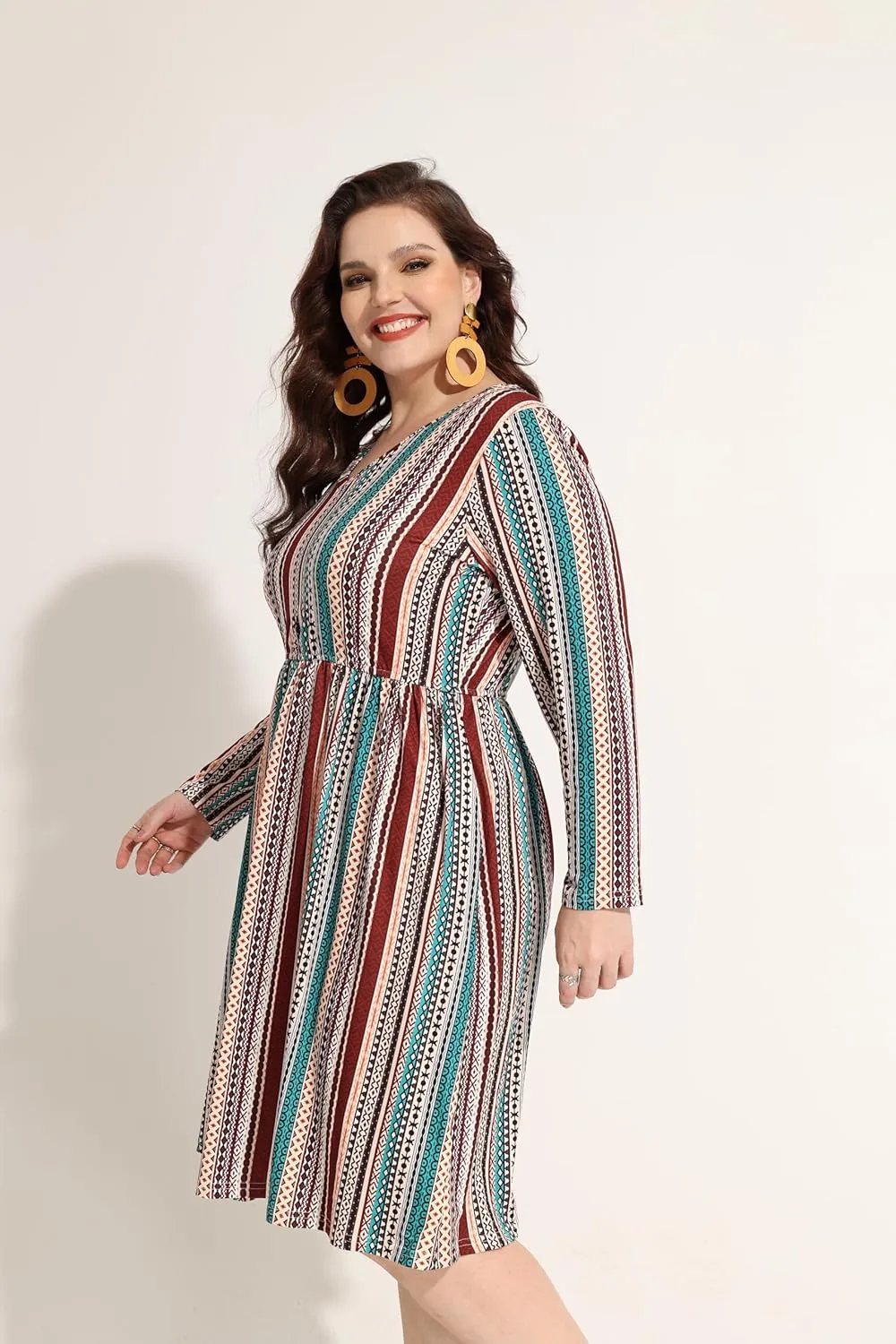 RITERA Plus Size Dresses for Curvy Women Summer Spring Womens Dress V Neck Short Sleeve Casual Dress with Pockets XL-5XL