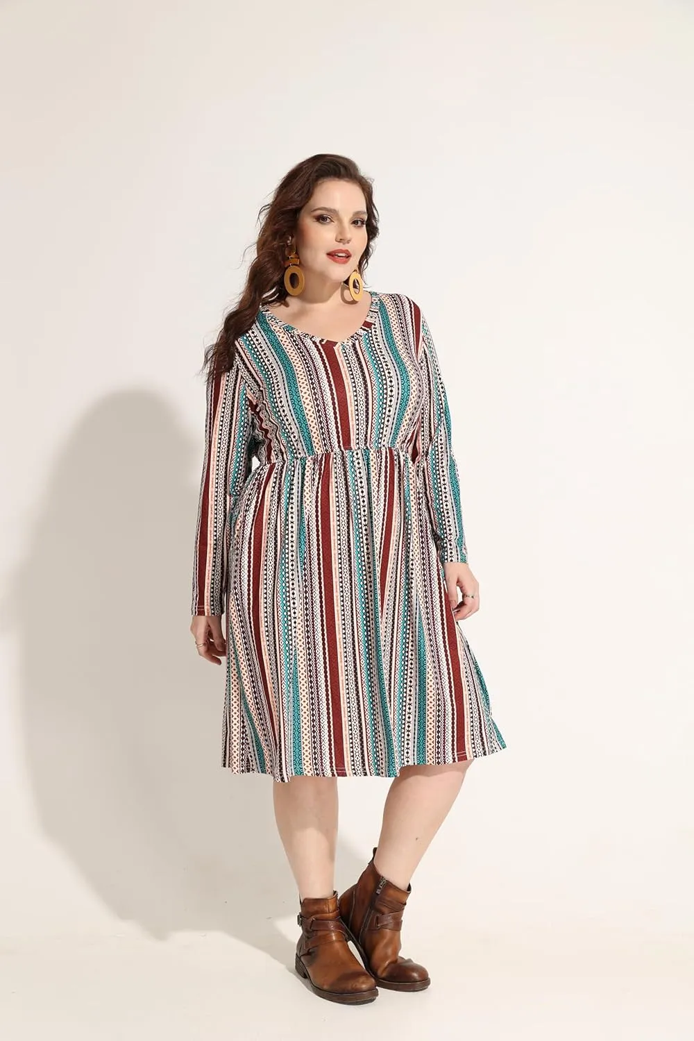 RITERA Plus Size Dresses for Curvy Women Summer Spring Womens Dress V Neck Short Sleeve Casual Dress with Pockets XL-5XL
