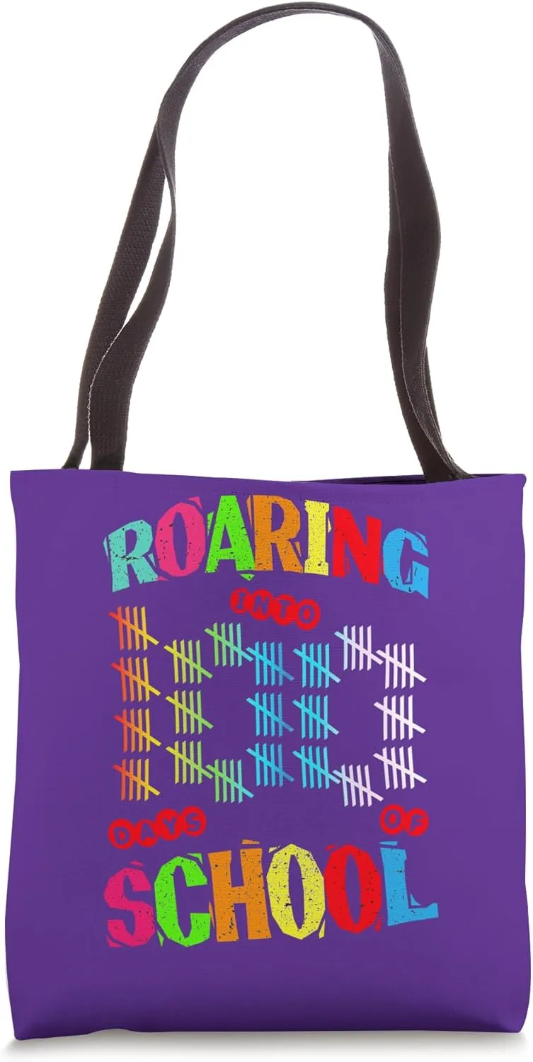 Roaring Into 100 Days Of School Cute Tally Marks For Teacher Tote Bag