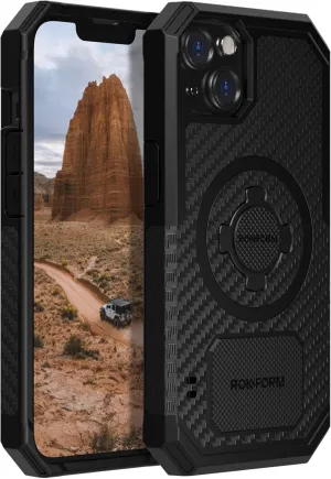 Rokform - iPhone 13 Case, Rugged Series, Dual Magnet Plus MagSafe Compatible, Magnetic Protective Apple Gear, iPhone Cover with RokLock Twist Lock, Drop Tested Armor (Black)